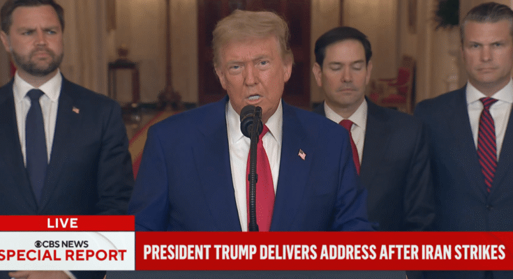 Trump elnök figyelmezteti, hogy Irán élőben élje a nemzetet a légi csapásokon