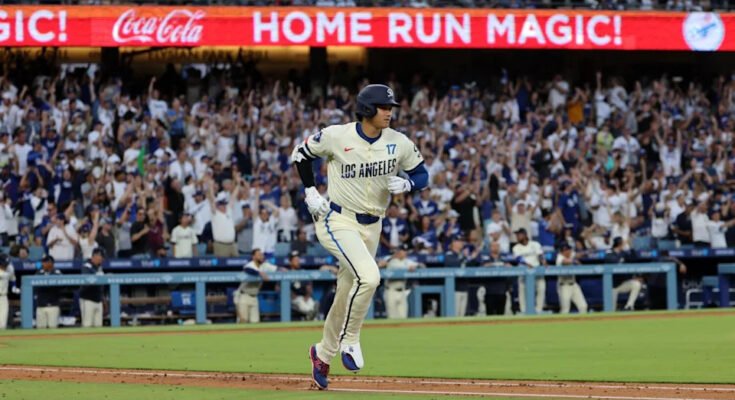 A Dodgers sztárja, Shohei Ohtani, szombaton a The Blue Jays elleni 40. otthoni futtatást érte el.